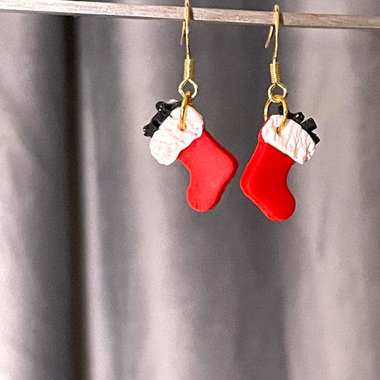 “NAUGHTY” Holiday Stockings on Short Hooks with Coal