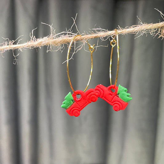 Holiday Truck and Tree Earrings