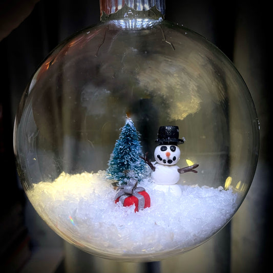 Holiday Glass Snow Globe Ornament